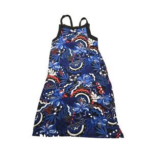 Tommy Bahama Dress Sz S Blue White Geometric Print Tie Back Athletic Resort Wear